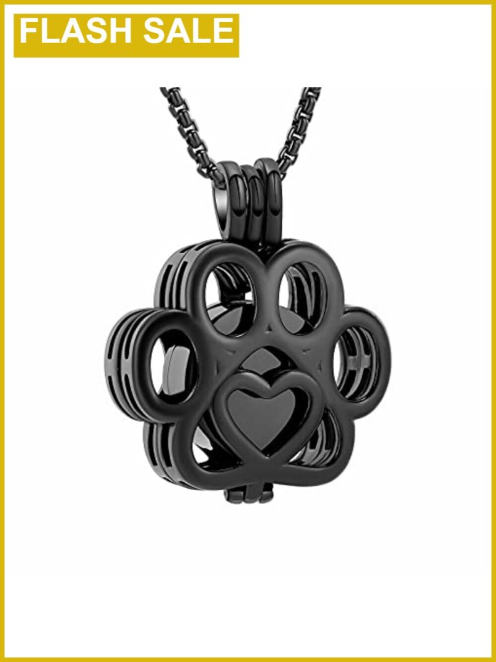 Paw Urn Necklace Stainless Steel Pet Cremation Jewelry Ashes Keepsake Memorial